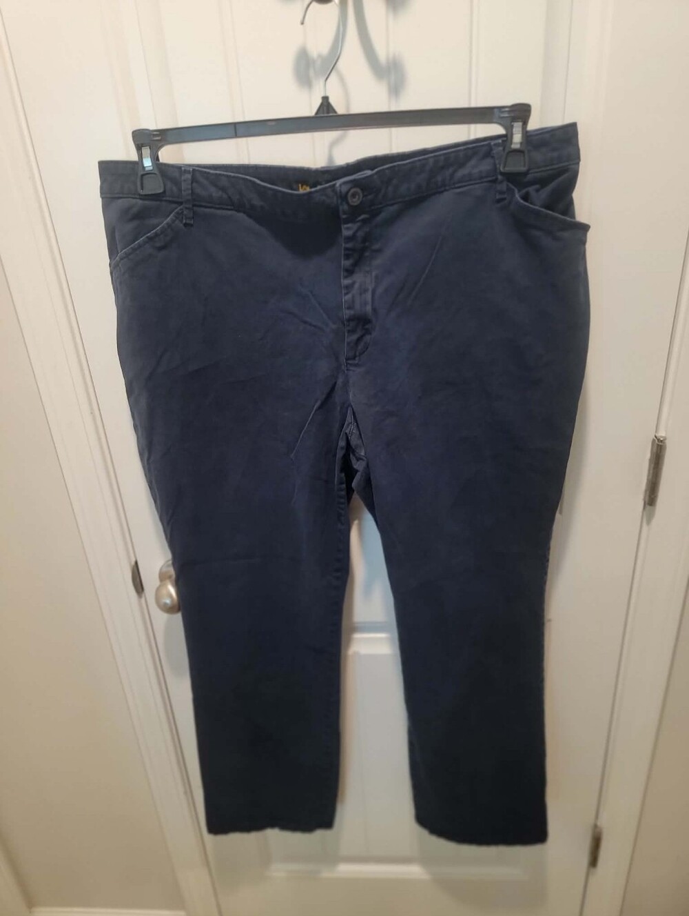 Lee Plus Size 20 Relaxed Fit Mid-Rise Effortless Waist Straight Leg Navy Blue